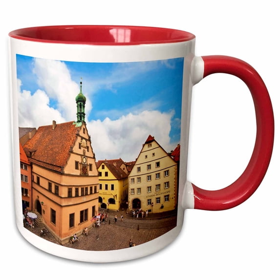 3drose, Rothenburg Ob Der Tauber, Bavaria, Germany - Eu10 Mgl0152 - Miva Stock, 15oz Two-tone Red Mug