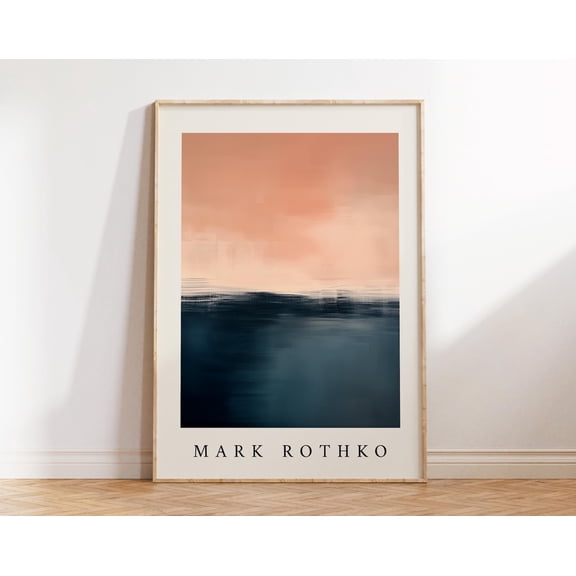 Rothko Modern Abstract Ocean Wall Art | Sunset Red Colour Block Poster for Office, Bedroom, or Living Room | Mark Rothko Inspired Print, 16x24 UNFRAMED