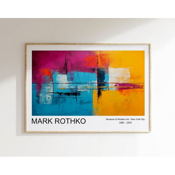 Rothko Poster - Museum Quality Abstract Mark Rothko Poster, Horizontal Mark Rothko Print, Rothko Wall Art, Modern Exhibition Art Wall Art, Modern Wall Decor, 8x12 UNFRAMED