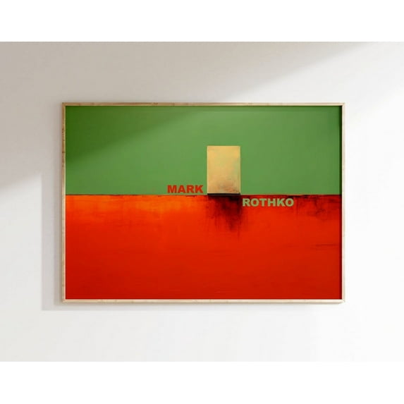 Rothko Poster - Museum Quality Abstract Mark Rothko Poster, Horizontal Mark Rothko Print, Rothko Wall Art, Modern Exhibition Art Wall Art, Modern Wall Decor, 24x36 UNFRAMED