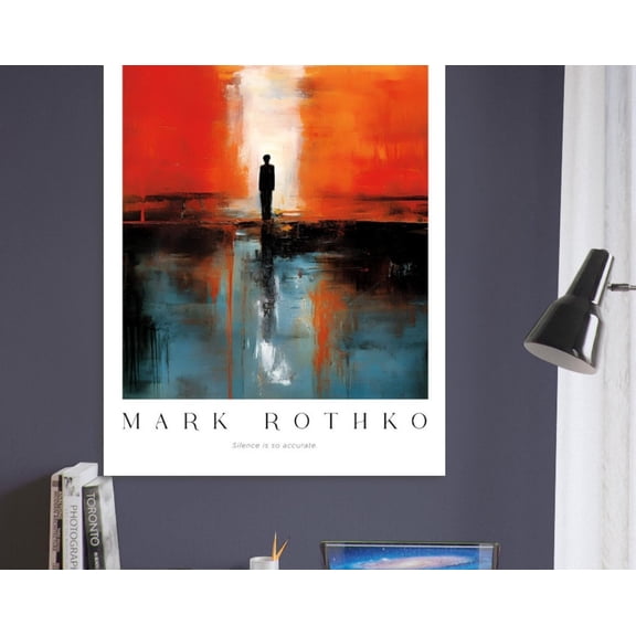 Rothko Reflections Exhibition Gallery Poster Print Red Abstract Wall Art Wall Decor For Home Or Office, 8x12 UNFRAMED