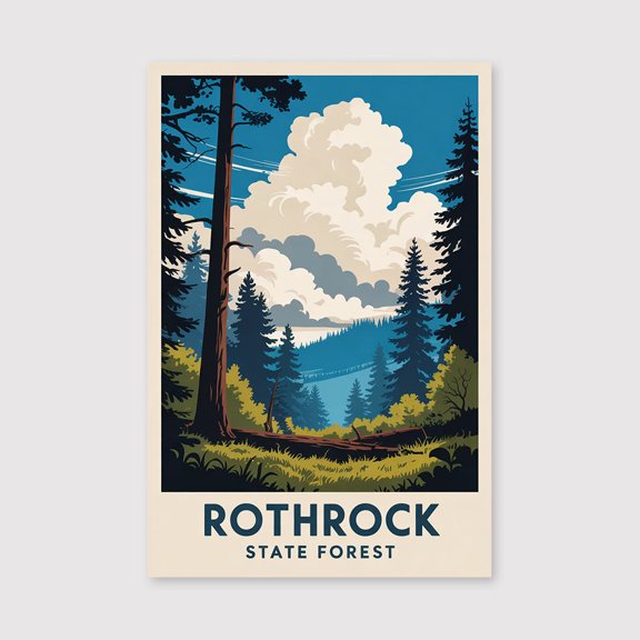 Rothrock State Forest Travel Print Canvas Wall Art, Rothrock State Forest Wall Hanging Home decor Rothrock State Forest Canvas Art, Pennsylvania-1WN148