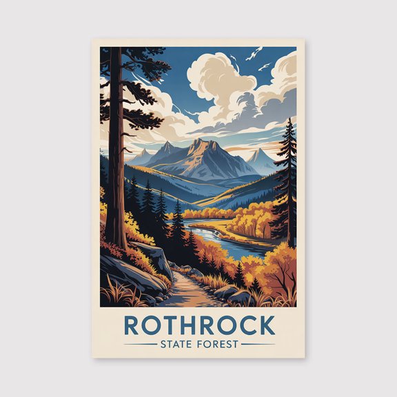 Rothrock State Forest Travel Print Canvas Wall Art, Rothrock State Forest Wall Hanging Home decor Rothrock State Forest Canvas Art, Pennsylvania-1WN535