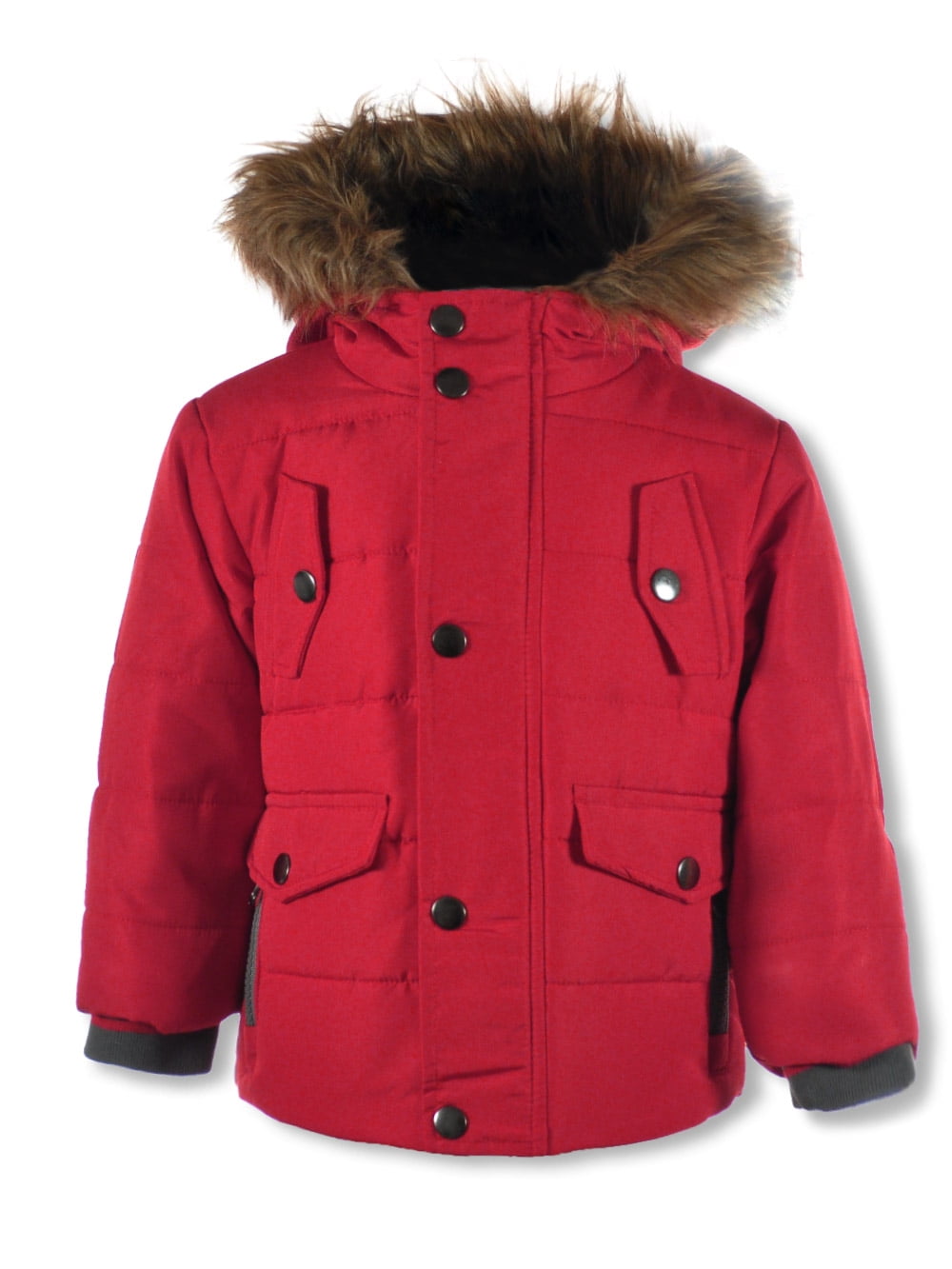 Rothschild Baby Boys' Bibbed Puffer Jacket Red, 18 Months (Infant)