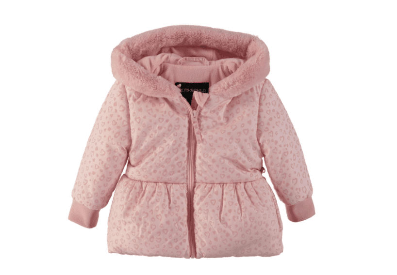 S. ROTHSCHILD Rothschild Baby Girls Printed Peplum Jacket with Mittens - Blush Cheetah