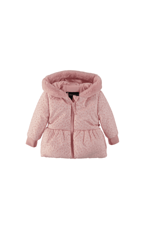 Rothschild Baby Girls Printed Peplum Jacket with Mittens - Blush Cheetah