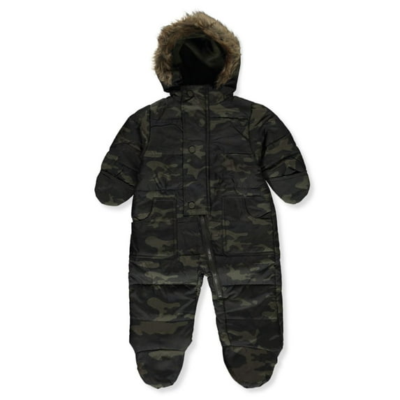 Rothschild Boys' Camo Puffer Coat - green camo, 3 - 6 months (Newborn)