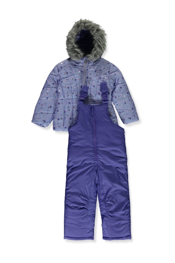 Girls' 2-Piece Dots Snowsuit Set - lavender, 2t (Toddler)