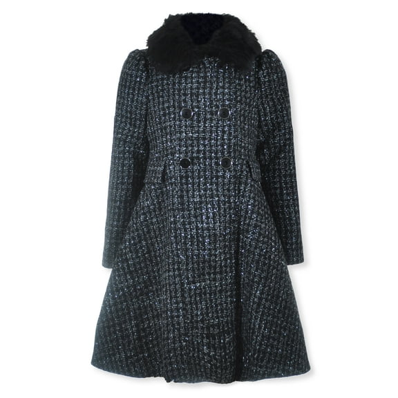 Rothschild Girls' Princess Shimmer Coat Color: black/silver Size: 2t