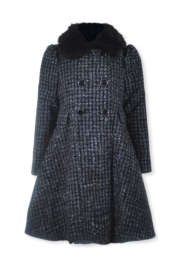 Girls' Princess Shimmer Coat Color: black/silver Size: 2t