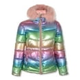 Rothschild Girls' Rainbow Sparkle Anorak Jacket rainbow, 7 8 (Big