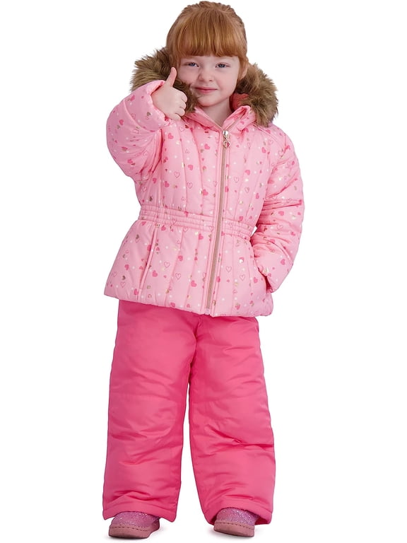 Girls' Ski Jacket and Snowbib Snowsuit Set