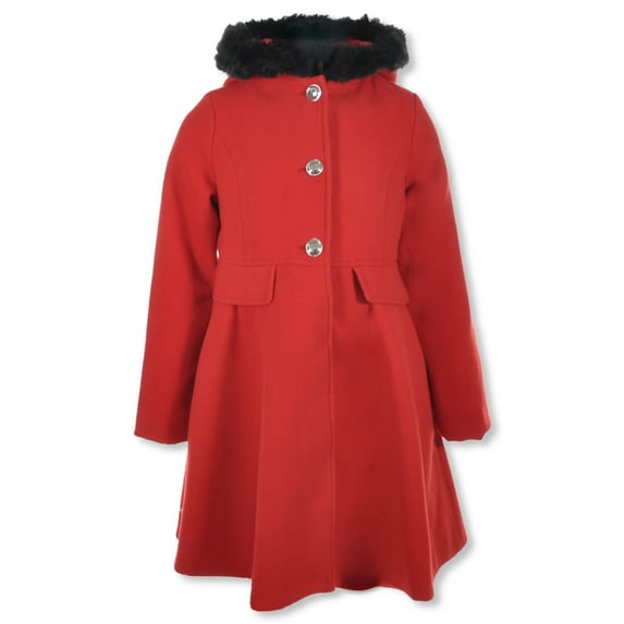 Rothschild Girls' Woolen Faux-Fur Coat