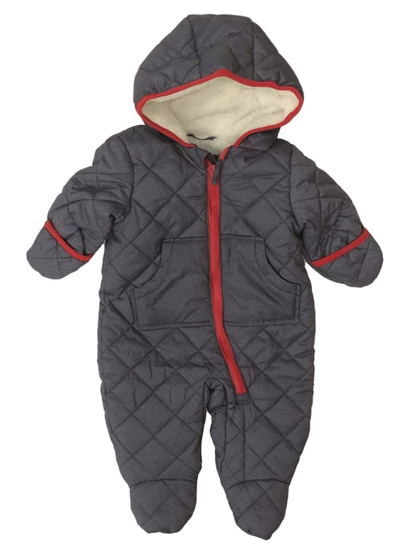 Rothschild Boys 0-9 Months Hooded Quilted Footed Pram Snowsuit main image 1