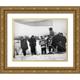 thumbnail image 1 of Rothstein, Arthur 18x15 Gold Ornate Wood Framed with Double Matting Museum Art Print Titled - Finish Of Downhill Ski Race - Hanover, New Hampshire, 1936, 1 of 4