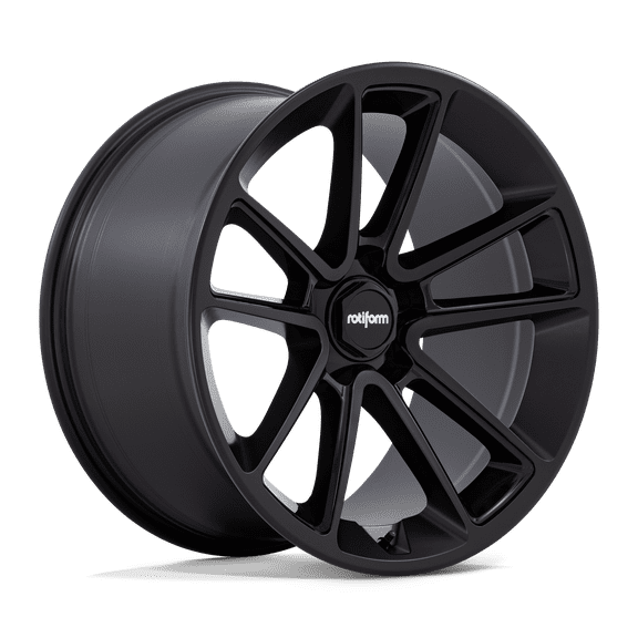 Rotiform 1PC Cast Aluminum Rim R194 21X9 5X120 MT-BLK-BLK-CAP 15MM, R194219011+15