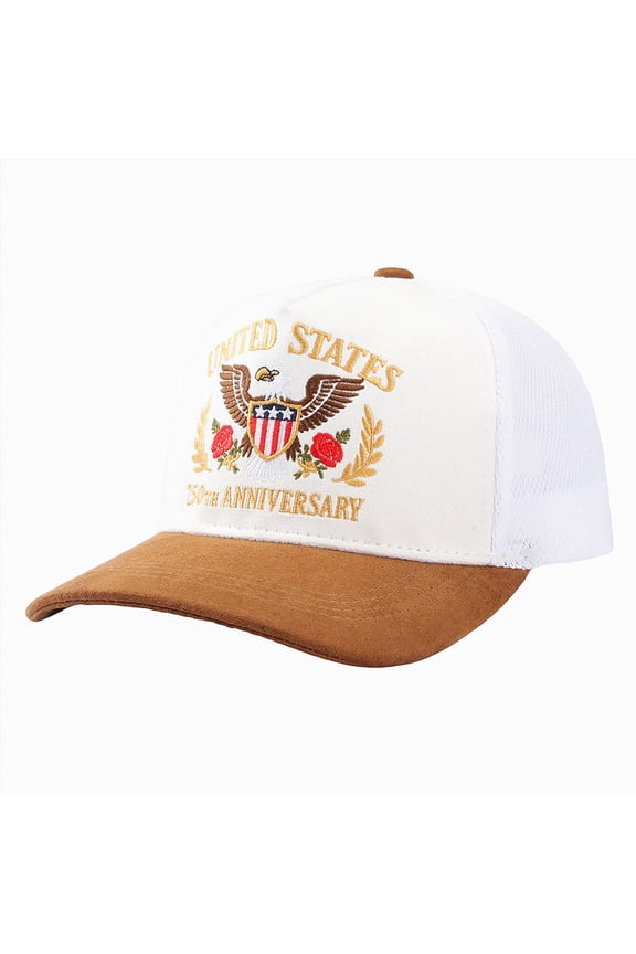 250th Anniversary Usa Hat Patriotic American Flag Baseball Cap USA Sparkle Hat for Men Women Summer Sun Cap White,One Size