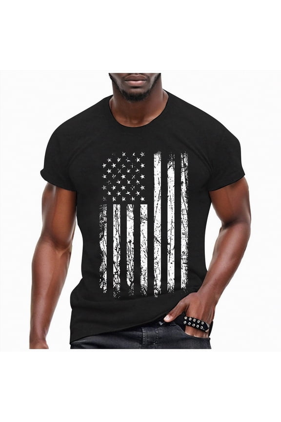 4th Of July Shirt Men's 4th Of July Tshirts Short Sleeve Patriotic July 4th Usa Flag Star Striped Printed T Shirts For Men 4th Of July Soft Summer Tee White,2XL