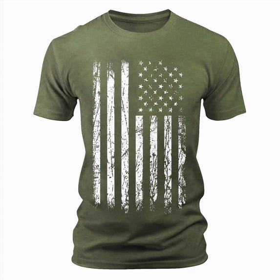 Rotm 4th Of July Independence Day Graphic Short Sleeve Crew Neck T Shirt Freedom Print Casual Comfort Tee for Men Red,L