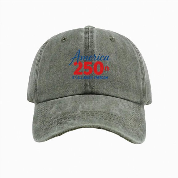 Rotm America 250 Merchandise 250 Years American Anniversary Cap, Adjustable & Embroidered Canvas Baseball Hat for Independence Day/Patriotic Events Green,A