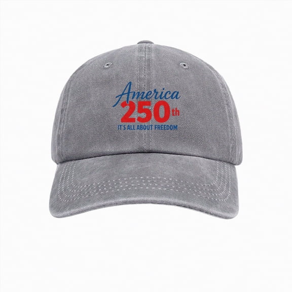 Rotm America 250 Merchandise 250th Anniversary Adjustable Baseball Cap - Embroidered Patriotic Hat for Men, Women Kids - Independence Day Grey,A
