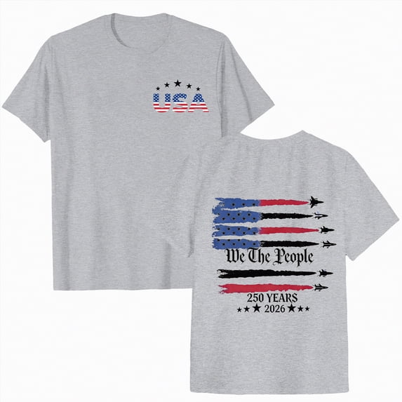 Rotm America 250 Shirt Cotton 250 Years America Independence Day 1776 2026 Usa Flag Patriotic T-Shirt For Men Women Grey,2XL