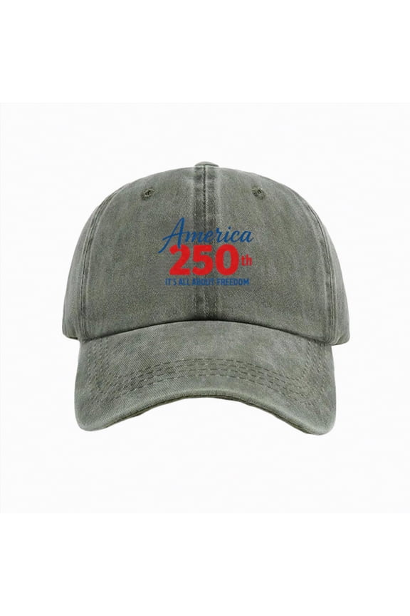 Baseball Cap Women & Men Embroidery American-Flag Baseball Cap - Fashion Washed Cotton Letter USA-Hat for Unisex Green,A
