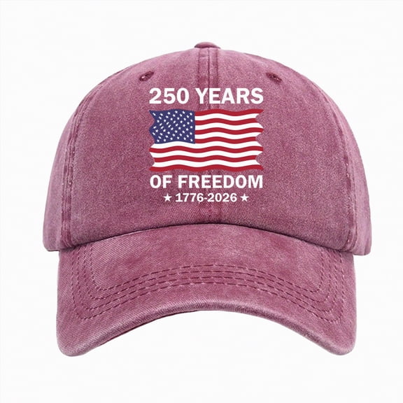 Rotm Baseball Cap Women & Men Embroidery American-Flag Baseball Cap - Fashion Washed Cotton Letter USA-Hat for Unisex Wine,A