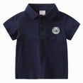 thumbnail image 1 of Rotm Boys Dress Shirt Boys Short Sleeve Pique Polo Shirt School Uniform Shirts for Kids Navy,6-7 Years, 1 of 7