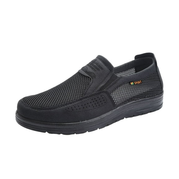 Rotm Casual Slip On Shoes for Men Men's Slip On Boat Shoes Casual Loafers Walking Non Slip Soft Sole Lightweight Sneakers Dress Business Oxfords Work Driving Black,8.5