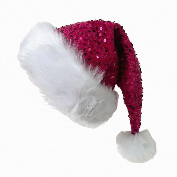 Rotm Christmas Elf Hat Christmas Knitted Santa Hats Elf Hat Crochet Christmas Beanie Xmas Party Caps for Adults Women Men Hot Pink,One Size
