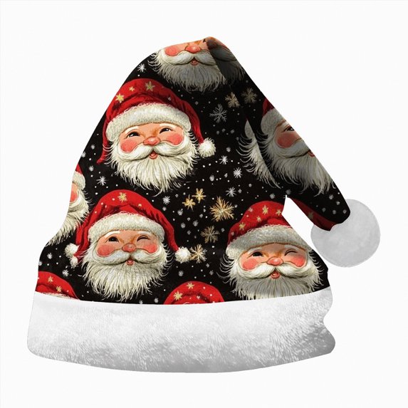 Rotm Christmas Elf Hat Christmas Leopard Print Santa Hat Novelty Xmas Holiday Hats Funny Plush Hat Festive Holiday Party Supplies for Unisex Adults Red,M
