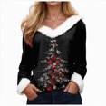thumbnail image 1 of Rotm Christmas Sweatshirts for Women Trim V Neck Christmas Shirt Long Sleeve Tops Solid Casual Xmas Holiday Blouses Womens Novelty Christmas Gifts(Black,XL), 1 of 4
