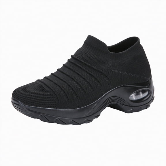 Rotm Comfort Wear Shoes Women Sneakers,Womens Sneakers Oversized Thick Sole Sloping Heel Casual Mesh Women's Sports Shoes Athletic Fashion Sneakers Black,9