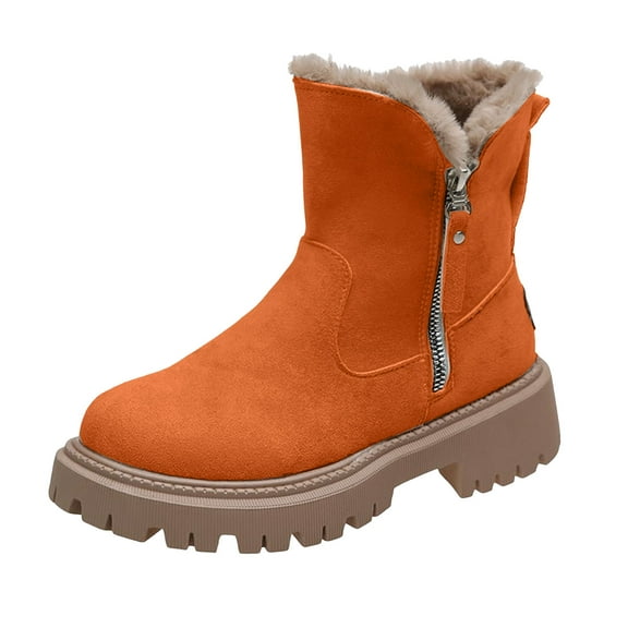 Rotm CowGi'rl Boots Women Women's Knee High Low Hidden Wedge Boots Suede Faux Lining Side Zipper Knee High Buckle Boots Red,6