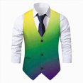 thumbnail image 1 of Rotm Dress Vest Men's Suit Vest Business Formal Waistcoat Vest with 2 Pockets for Wedding Party Vest 3D Print Outerwear Fashion Print Mint Green,4XL, 1 of 4