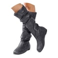 thumbnail image 1 of Rotm Fall Boots for Womens 2025 Cowboy Boots for Women Cowgirl Mid Calf Western Embroidered Boot Low Chunky Block Heel Fashion Boots Grey,6, 1 of 7