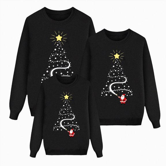 Rotm Family Christmas Pajamas Custom Christmas Most Likely Family Matching 2025 Long Sleeve T-Shirts, Personalized Xmas Festive Long Sleeved Family Pajamas Black,M