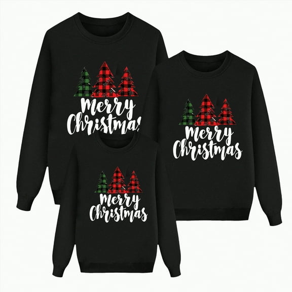 Rotm Family Christmas Shirts Matching Family Christmas Sweatshirts Xmas Ugly Funny Sweater Long Sleeve Holiday Pullover Tops Family Party Clothes Black,3-4 Years