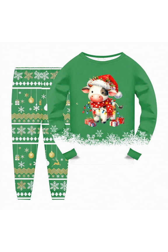 Family Pajamas Family Feeling Little B\oys Pajamas Sets Cotton Long sleeve Pjs Green,8-9 Years