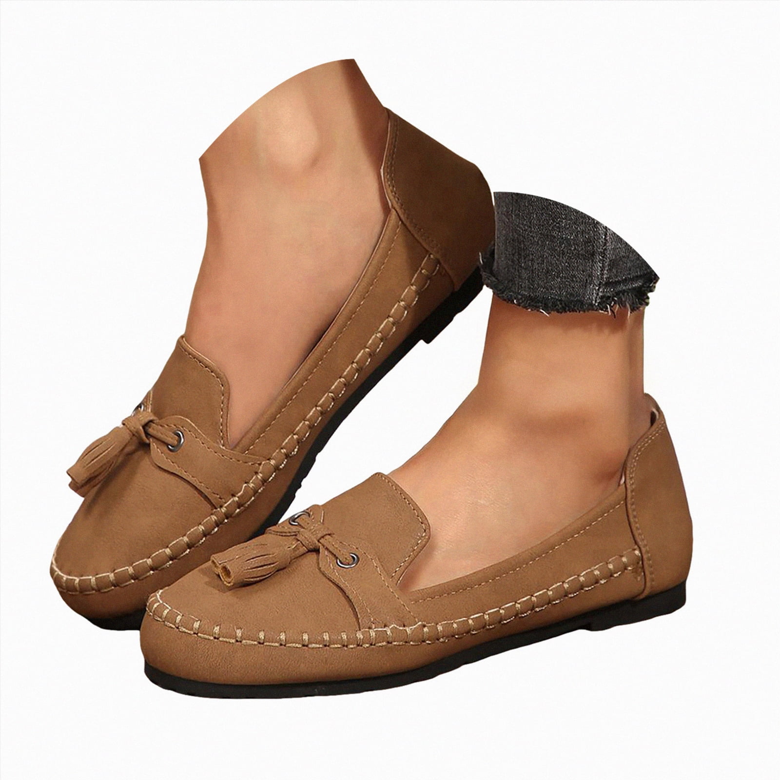 Rotm Flat Shoes for Women Suede Loafers for Women Slip On Comfortable ...