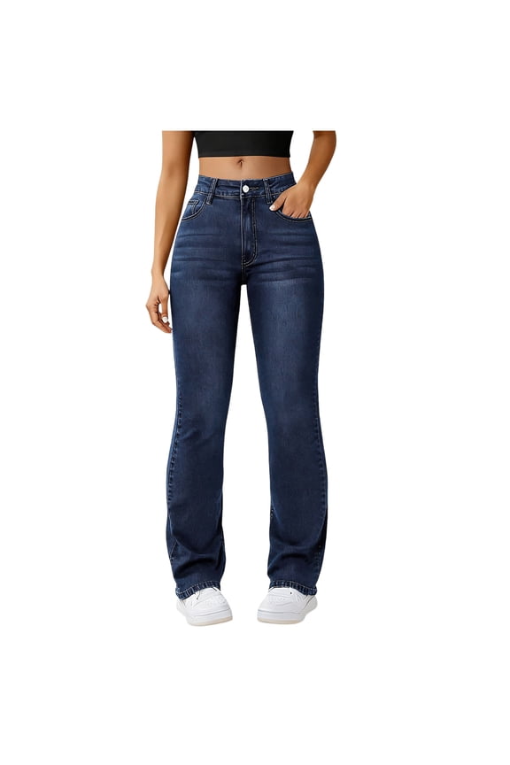 Fleece-Lined Jeans Women's Fleece Lined Jeans, High Waist Thermal Pants, Slim Fit Warm Denim, Stretch Insulated Pants, Cold Weather Comfort Fit Blue,M