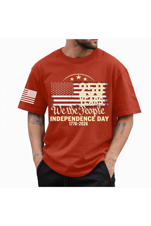 Fourth Of July Men's 4th Of July Tshirts Short Sleeve Patriotic July 4th Usa Flag Star Striped Printed T Shirts For Men 4th Of July Soft Summer Tee Red,S
