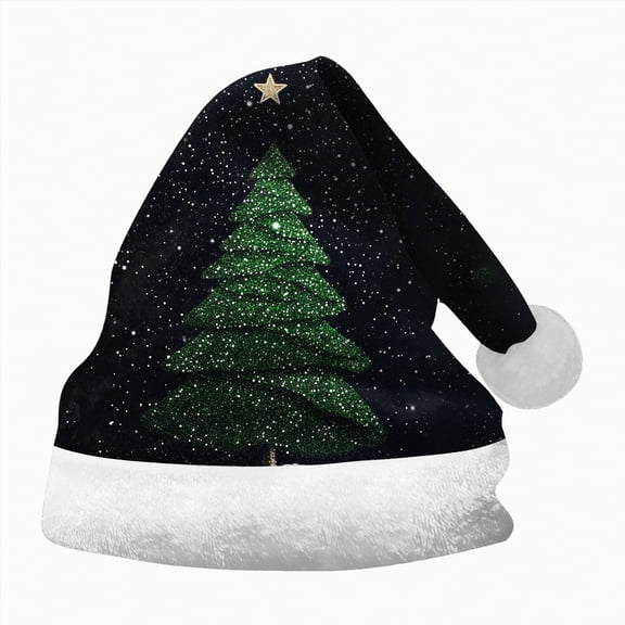 Rotm Holiday Hats for Ki'ds Christmas Hat, Santa Hats for Adults & Ki'ds Comfort Extra Thicken Holiday Xmas Hat for New Year Festive Party Dark Green,M
