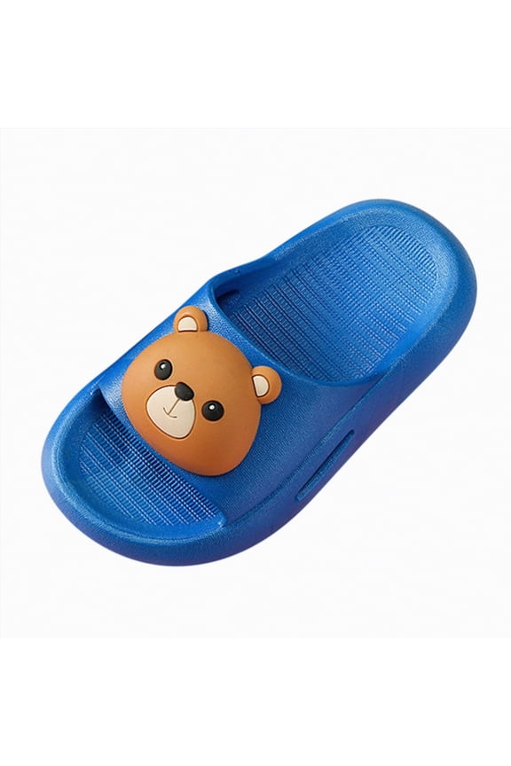 Kids Shower Shoes Kids Cloud Slides Boys Girls Pillow Slippers – Slip-On Slide Sandals, Summer Beach Pool Shoes, Indoor and Outdoor Blue,10