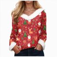 thumbnail image 1 of Rotm Ladies Christmas Tops Christmas Tree Printed T-Shirts V Neck Long Sleeve Tops Holiday Loose Fit Trim Tunic Blouses(Watermelon Red,2XL), 1 of 4