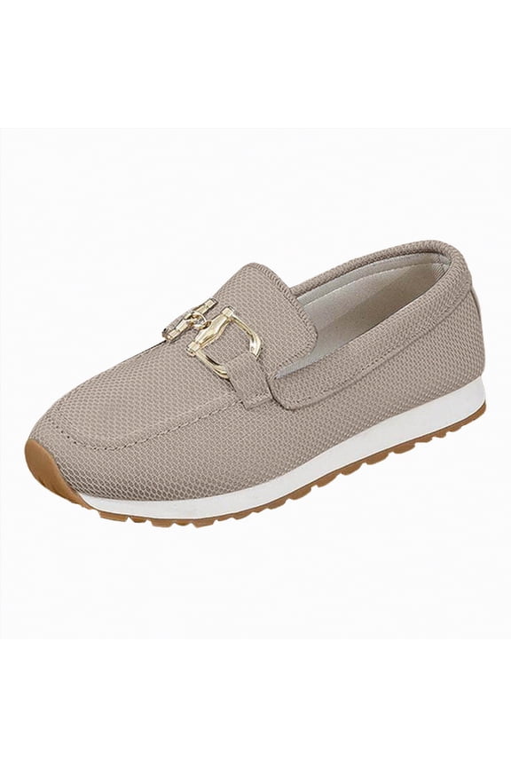 Loafers for Women Memory Foam Slip On Sneakers Quilted Comfort Fall Shoes Womens Business Casual Shoes Khaki,Size 7