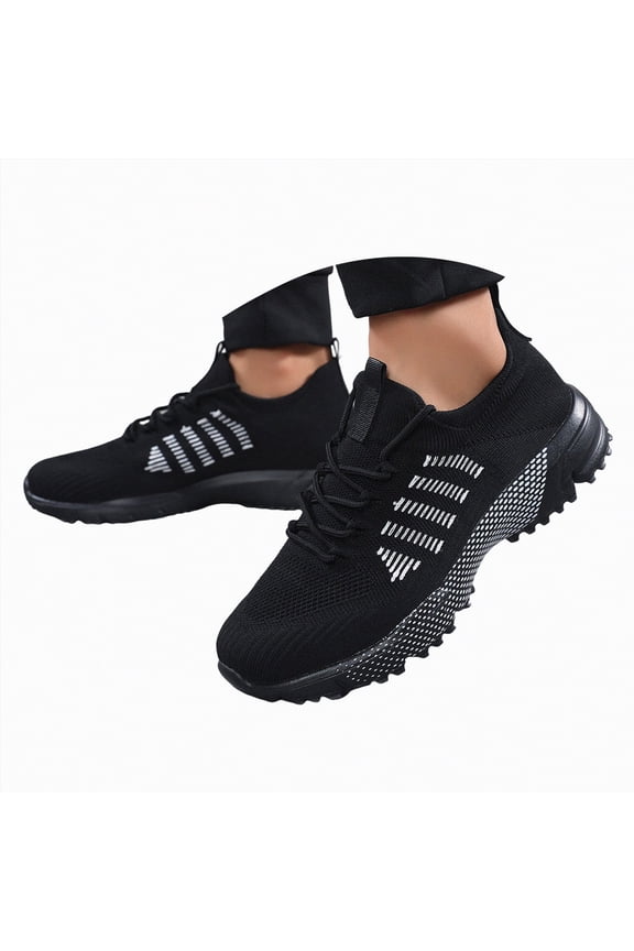 Men's Trail Running Shoes Fashion Walking Hiking Sneakers for Men Cross Training Shoes Shoe Outdoor Snearker Mens Casual Workout Footwear Running Shoes Men Black,Size 9.5