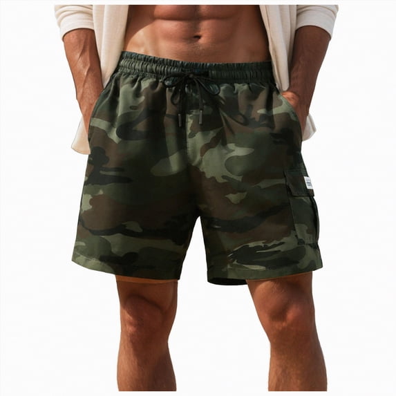 Rotm Mens Board Shorts Men's Drawstring Waist Swimwear Beach Shorts Swim Trunks with Pockets AG,S
