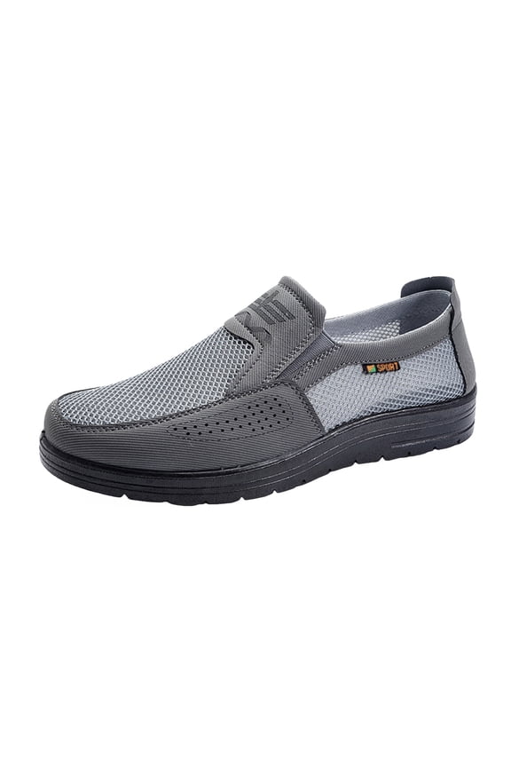 Mens Business Casual Shoes Casual Fashion Slip on Shoes Dress Business Sneakers Mesh Work Comfortable Lightweight Soft Sole Grey,9
